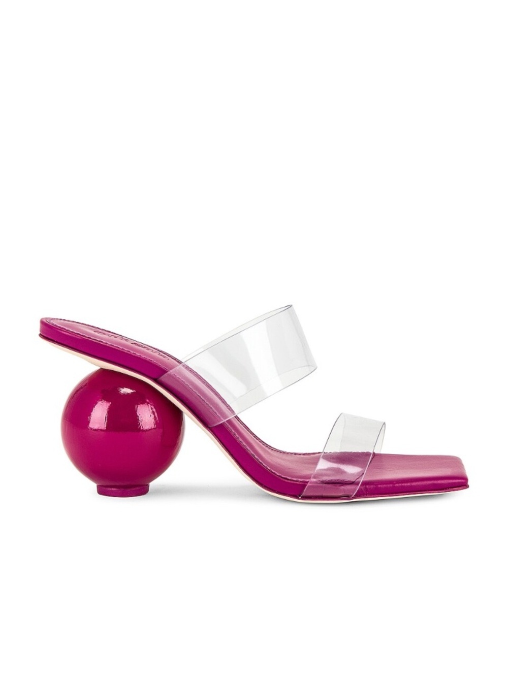 Cult Gaia Nhu Spherical-Heel Transparent Sandals in Bloom Sz. 6